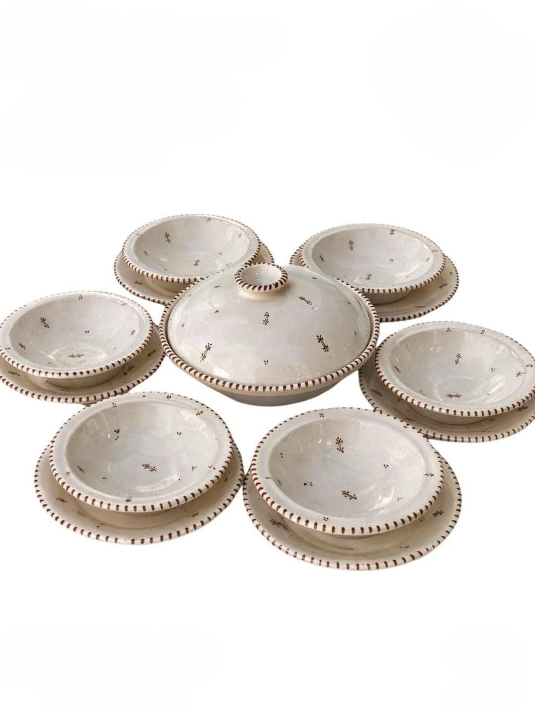 🍽️Service “Élégance Artisanale Pure” – 14 pièces (pour 6 personnes)